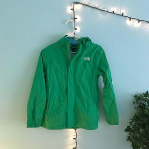 The North Face Kids green Windbreaker/Rain coat